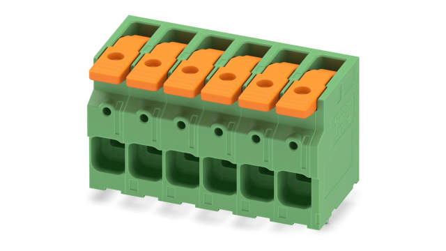 Phoenix Contact PCB Terminal Block, 6-Contact, 10 mm Pitch, Wave Soldering Mount, 1 Row | 1119815