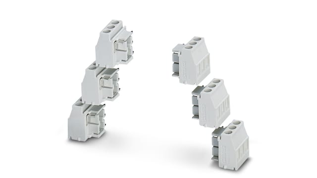 Phoenix Contact PCB Terminal Block, 3-Contact, 5 mm Pitch, Wave Soldering Mount, 1 Row | 2713735