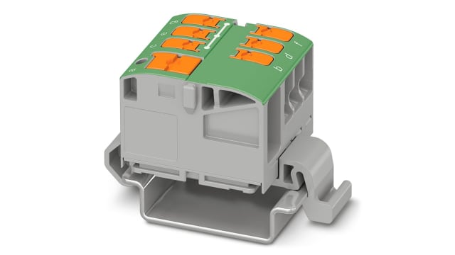 Phoenix Contact Distribution Block, 7 Way, 690 V, 24A, Green | 1019545