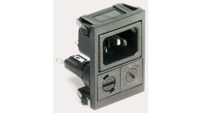 Bulgin C14 Straight Snap-in IEC Connector, 250 V Female, Fuse Size 5 x 20 mm, 10A | BZV03/Z0000/14