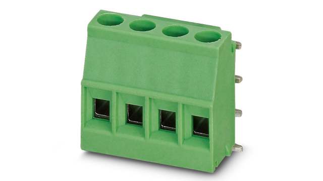 Phoenix Contact 1707247 Series PCB Terminal Block, 4-Contact, 5 mm Pitch, Wave Soldering Mount, 1 Row | 1707247
