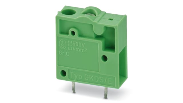 Phoenix Contact 1709025 Series PCB Terminal Block, 1-Contact, 7.5 mm Pitch, Wave Soldering Mount, 1 Row | 1709025