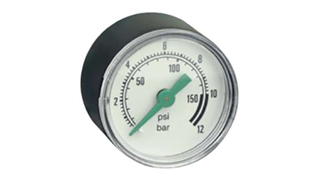 EMERSON ? ASCO Analogue Pressure Gauge 12bar Back Entry 50mm Outside Diameter | 34200062