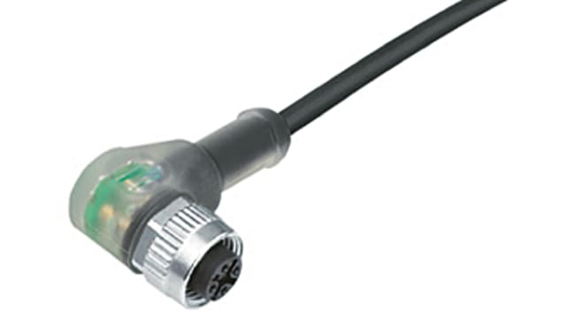 binder Female 4 way M12, Right Angle to Unterminated Sensor Actuator Cable, 5 m | 79 3436 33 04