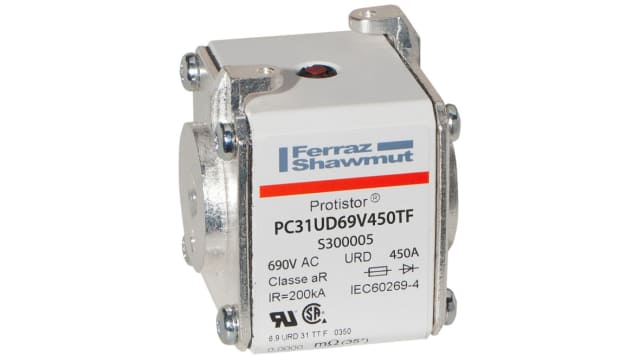 Mersen 450 A size 31 FF Square Body Fuse, 700 V | S300005