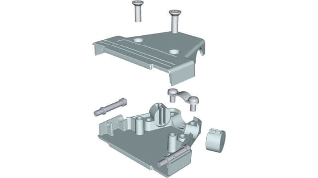 MH Connectors MHTRI-M Series ABS Angled, Straight D-Sub Backshell, 37 Way Strain Relief | MHTRI-37-M-K