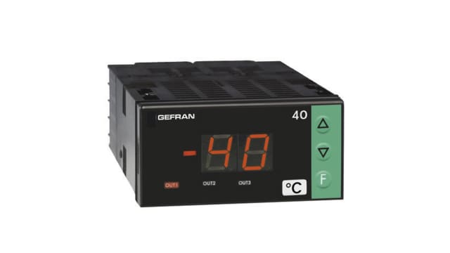 Gefran 40T LED On-Off Temperature Controller for Temperature, Current, Voltage,  72 mm  x 36 mm | 40T-72-4-00-RR-00-9