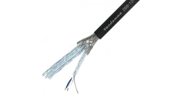 Van Damme Audio & Control Cable, 0.22 mm² CSA Screened, 9.6mm od, 25m, Black | 268-104-000