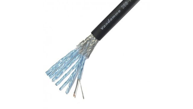 Van Damme Audio & Control Cable, 0.22 mm² CSA Screened, 12.3mm od, 25m, Black | 268-108-000