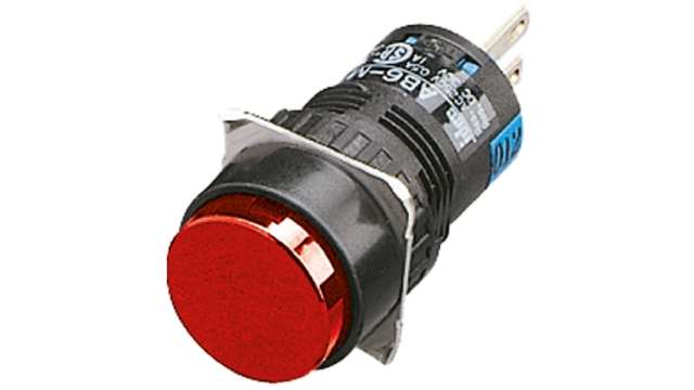 Idec AB Series Push Button Switch, Momentary, Panel, 16.2 mm Cutout, SPDT, IP65, 250 V 250 V | AB6M-M1P-R