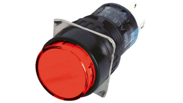 Idec AL Series Illuminated Push Button Switch, Latching, Panel, 16.2 mm Cutout, DPDT, Red LED, IP65 250 V | AL6M-A23P-R