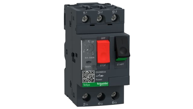 Schneider Electric 0.4 → 0.63 A TeSys Motor Protection Circuit Breaker, 690 V | GV2ME04