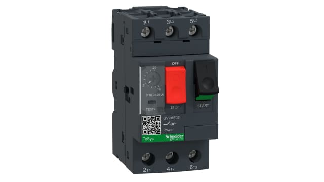 Schneider Electric 0.16 → 0.25 A TeSys Motor Protection Circuit Breaker, 690 V | GV2ME02