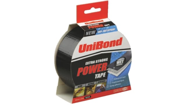 Loctite UniBond Power Tape Duct Tape, 25 m x 50 mm, Black, Shine Finish | 1668019