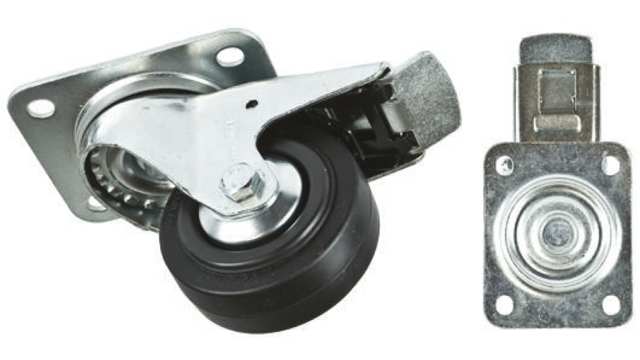 Tente Braked Swivel Castor Wheel, 70kg Capacity, 80mm Wheel | 3477PVO080P62PAF