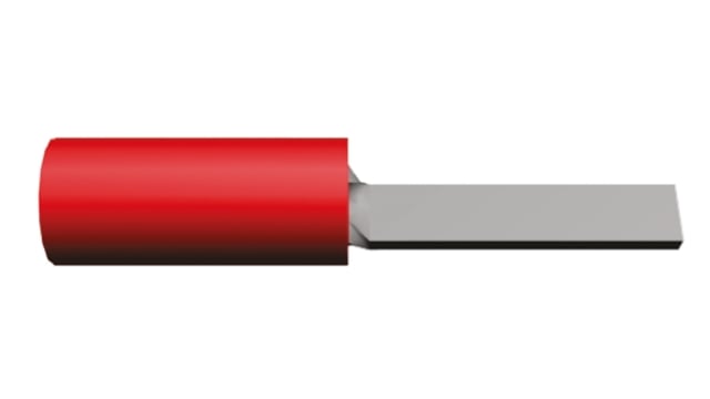 TE Connectivity, PIDG Insulated Crimp Blade Terminal 12 mm Blade Length, 22 AWG to 16 AWG, Red | 150730