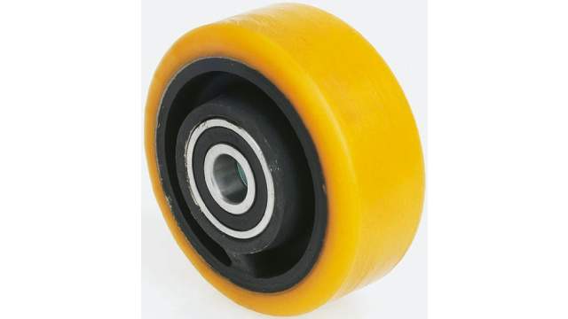 Tente Yellow Polyurethane Abrasion Resistant, Corrosion Resistant Trolley Wheel, 550 kg | FTP125/50X20