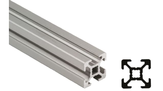 Bosch Rexroth Silver Aluminium Strut Profile 40 x 40 mm 10 mm Groove, 2000 mm Length,  Series MGE 13.2 | 3842993120/2000