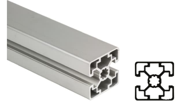 Bosch Rexroth Silver Aluminium Strut Profile 45 x 45 mm 10 mm Groove, 2000 mm Length,  Series MGE 13.2 | 3842992403/2000