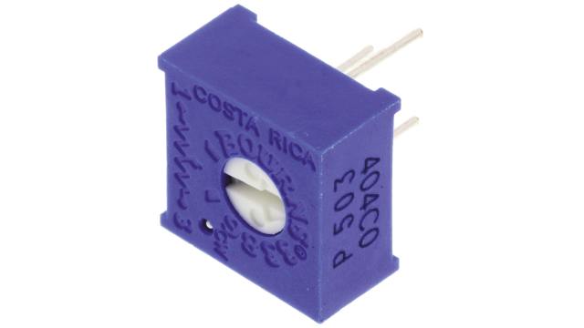 50 kΩ, Through Hole Trimmer Potentiometer, Pin 0.5 W Top Adjust Bourns, 3386 | 3386P-1-503LF