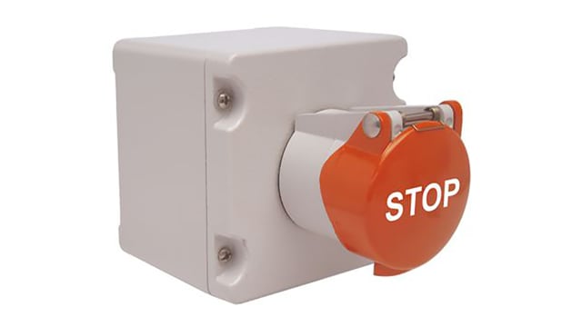 Craig & Derricott Pull to Reset Push Button Control Station - SPDT, Die Cast Aluminium, Red, STOP, IP65 | STOH/P/F3/MG/CO