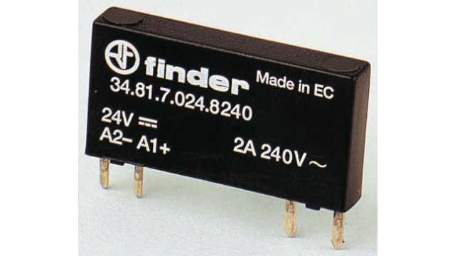 Finder 34 Series Solid State Relay, 0.1 A Load, PCB Mount, 48 V dc Load, 30 V Control | 34.81.7.024.7048