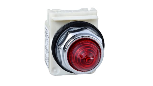 Schneider Electric, Harmony 9001K Red LED Pilot Light, 30mm Cutout, IP66, Round, 24V ac/dc | 9001KP35LRR9