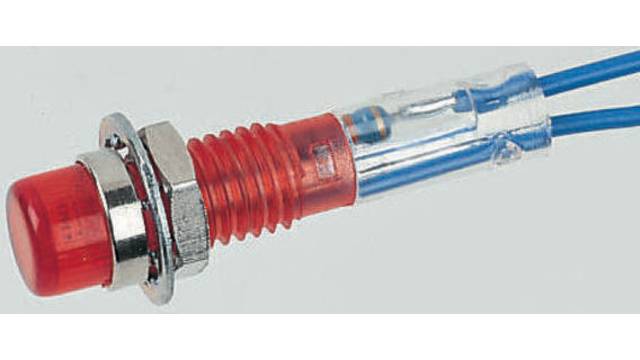 CAMDENBOSS Orange Neon Panel Mount Indicator, 240V, 6.4mm Mounting Hole Size, Lead Wires Termination | 515205-240-T/OPL