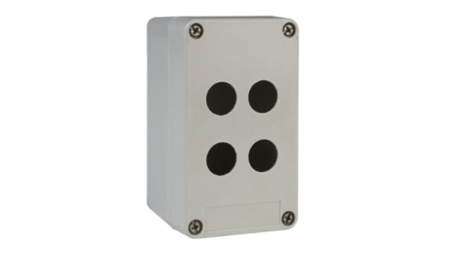 Schneider Electric Grey Glass Reinforced Plastic Harmony XAP Push Button Enclosure - 4 Hole 22 mm Diameter | XAPA1104