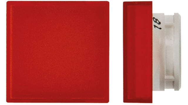 Omron Red Square Push Button Lens for Use with A16 Series LED/Incandescent Lamp Push Button Switch | A165L-AR