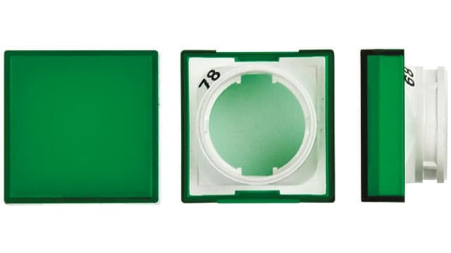 Omron Green Square Push Button Lens for Use with A16 Series LED/Incandescent Lamp Push Button Switch | A165L-AG