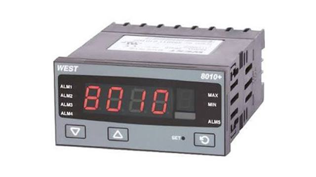 West Instruments P8010 PID Temperature Controller, 96 x 48 (1/8 DIN)mm, 2 Output Relay, 24 → 48 V ac/dc Supply | P8010-1100-0200