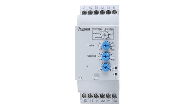 Crouzet Voltage Monitoring Relay, DPDT, 0.2 → 60 V, DIN Rail | 84872120
