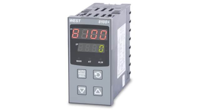 West Instruments P8100 PID Temperature Controller, 96 x 48 (1/8 DIN)mm, 1 Output SSR, 100 → 240 V ac Supply Voltage | P8100-2200-0000