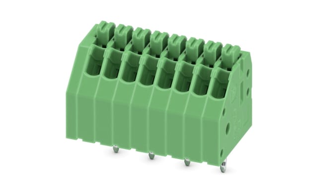 Phoenix Contact PCB Terminal Block, 2.5mm Pitch, Through Hole Mount, 1-Row, Solder Termination | 1990067