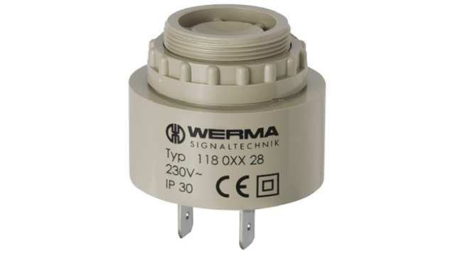 Werma 90 dB Panel Mount Falling Tone, Alternating, Melodious A-Major Three Tone, 31 or 42 Tones Adjustable Via Dip | 118.068.28