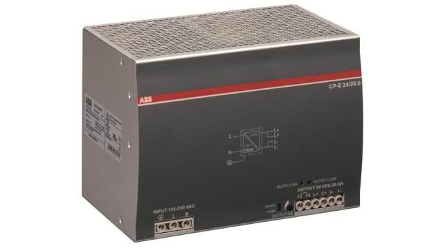 ABB CP-E Switched Mode DIN Rail Power Supply, 90 → 264 V ac / 120 →370V dc ac, dc Input, 24V dc dc | 1SVR427036R0000  CP-E 24/20.0
