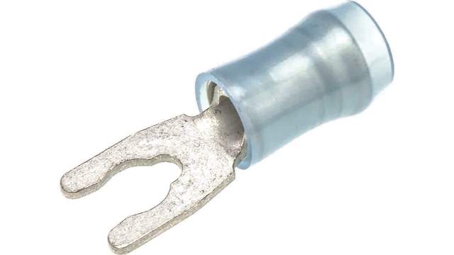 TE Connectivity, PIDG Insulated Crimp Spade Connector, 16 AWG to 14 AWG, M3.5 Stud Size Nylon, Blue | 52935-2