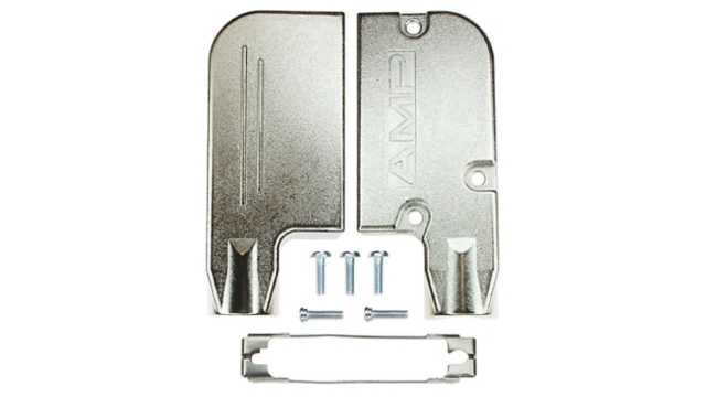 TE Connectivity AMPLIMITE Series Zinc Right Angle D-Sub Backshell, 9 Way Strain Relief | 5745652-1