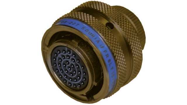 Souriau Sunbank by Eaton, 8LT, Copper Alloy Straight 18 Way MIL Spec Circular Connector Male Black, Male Contacts,Shell | 8LT515B18PN