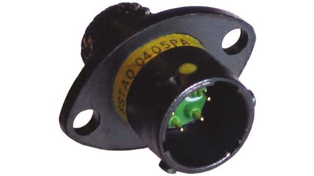 Souriau Sunbank by Eaton, 8STA, Copper Alloy Straight 3 Way Panel Mount MIL Spec Circular Connector Female Black, Female | 8STA00435SN