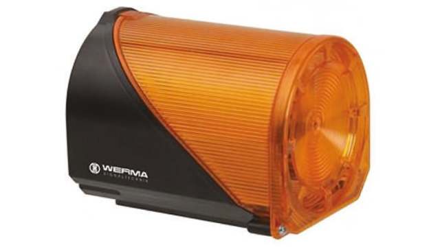 Werma 444 Series Yellow Sounder Beacon, 24 V ac/dc, IP65, Wall Mount, 114dB at 1 Metre | 444.300.75