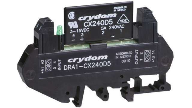 Sensata Crydom DRA1-CX Series Solid State Interface Relay, 140 V Control, 5 A rms Load, DIN Rail Mount | DRA1-CX240A5R