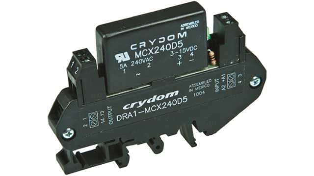 Sensata Crydom DRA1-MCX Series Solid State Interface Relay, 32 V dc Control, 5 A rms Load, DIN Rail Mount | DRA1-MCXE380D5