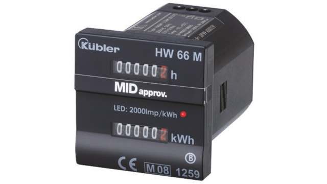 Kubler HW 66M Hour Meter, 12 Digit, 230 V ac | 3.56M.201.075