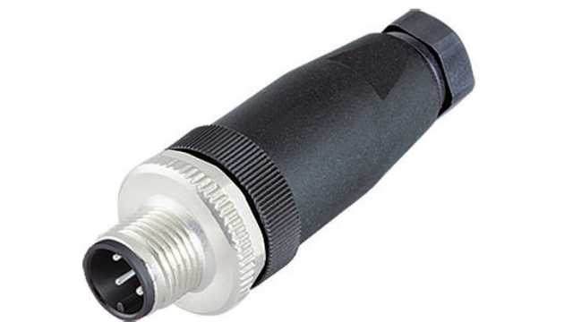 binder Circular Connector, 12 Contacts, Cable, M12 Connector, Plug, Male, IP67, 713 Series | 99-0491-12-12