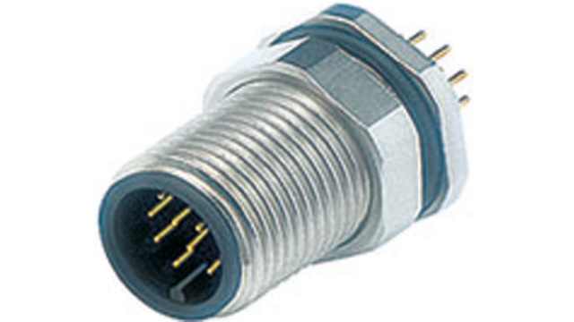 binder Circular Connector, 12 Contacts, Panel Mount, M12 Connector, Plug, Male, IP67, 713 Series | 09-3491-969-12