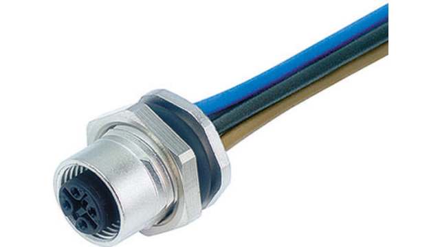 binder Female 4 way M12 to 5 way Unterminated Sensor Actuator Cable, 200 mm | 09-3442-87-05