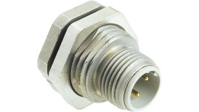 HARTING, Circular connectors M12 4 Pole Straight M12 DIN Plug, 4A, 50 V IP67, Screw, Panel Mount Male | 21033711400