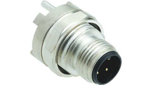 HARTING, Circular connectors M12 4 Pole Straight M12 DIN Plug, 4A, 250 V IP20, Screw, Panel Mount Male | 21033211410